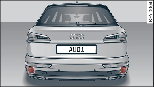 Илл. 145 Задняя часть автомобиля: положение датчиков