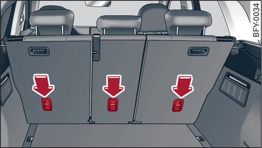 Илл. 289 Спинка сиденья сзади: точки крепления Top Tether