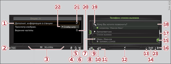 Илл. 203 Схематическое изображение: меню и символы