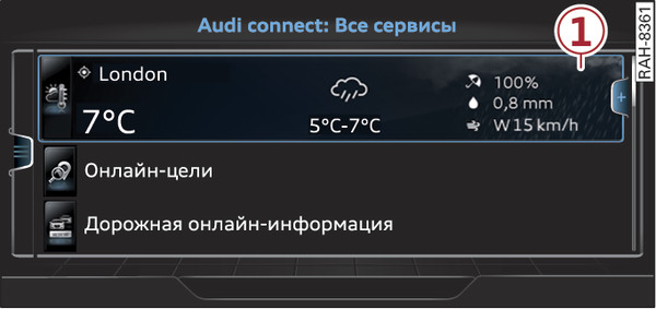 Илл. 218 Начальная страница Audi connect