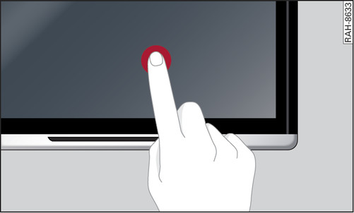 Илл. 266 Планшет Audi tablet: выбор функции или кнопки